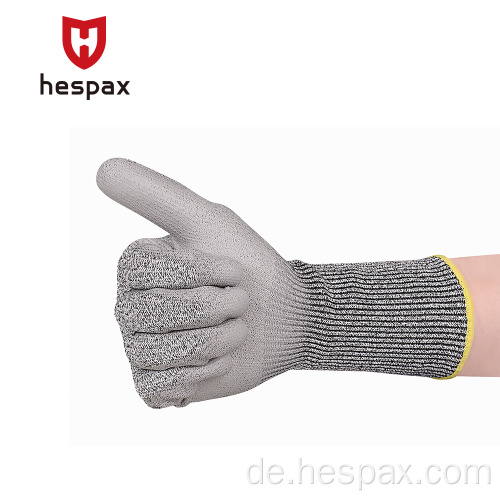 Hspax nylon schützend HPPE-Handschuhe Anti-Cut PU getaucht